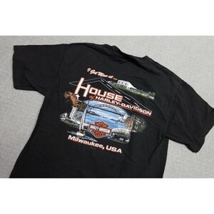 Vintage Harley-Davidson Shirt Mens Medium Black House Of Harley Milwaukee USA